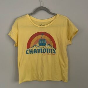 Midnight Rider X Anthropologie CroppGraphic T-shirt, Size Small, Chamonix Chalet